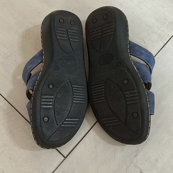 Denim Blue Slip On Sandals - Picture 7 of 9